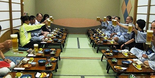 お風呂から上がって、さあ、乾杯！